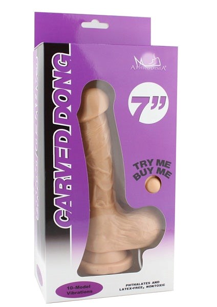 Aphrodisia Carved Vibrating 7 Inch Dildo Realistic Dildos