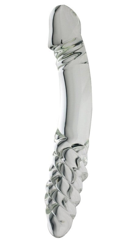 Blown Double-Ended Dildo with Twist Glass Sex Toys