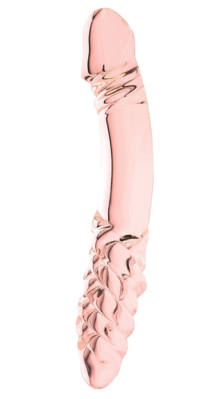 Blown Double-Ended Dildo with Twist Glass Sex Toys