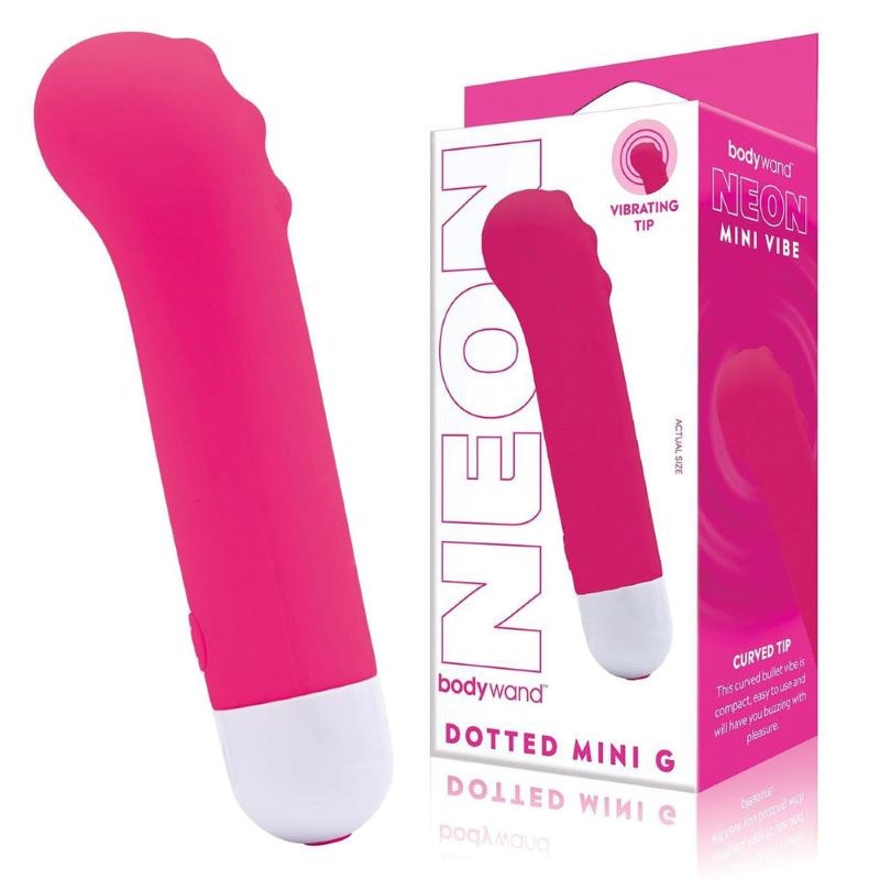 Bodywand Neon Dotted Mini G-Spot Vibrator - Compact Precision Pleasure Body Wands