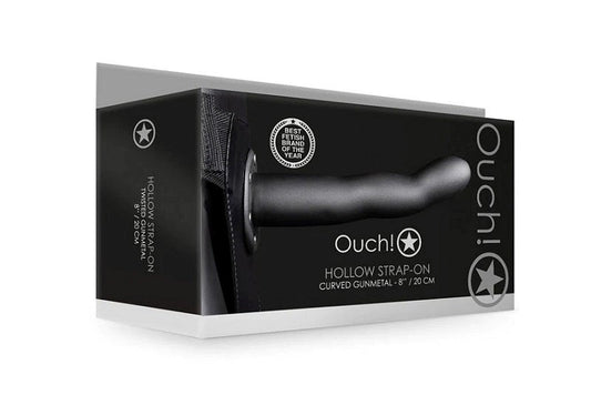 Pleasure Amplifier - Curved Hollow Strap-On 8 Inch - Realistic Dildos