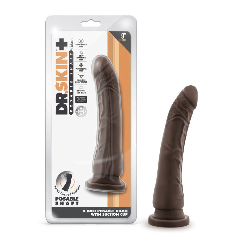 Blush Novelties Dr. Skin Plus Posable Dildo - Suction, Strap, and Satisfy with Ease Rabbit Vibrators