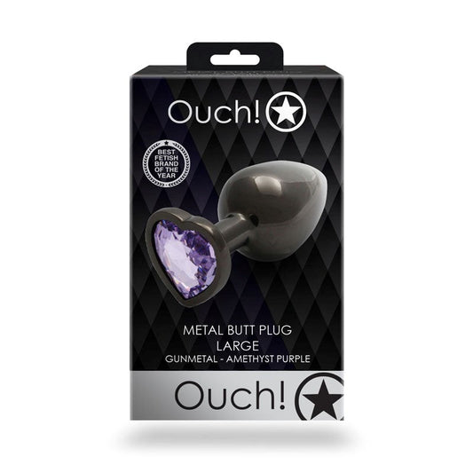 OUCH! Heart Gem Butt Plug - Large Realistic Dildos