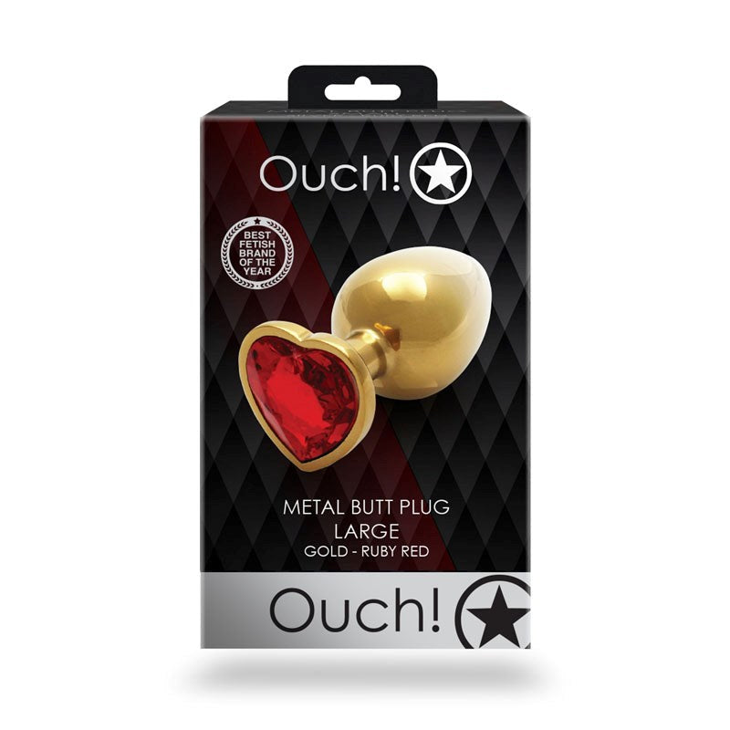 OUCH! Heart Gem Butt Plug - Large Realistic Dildos