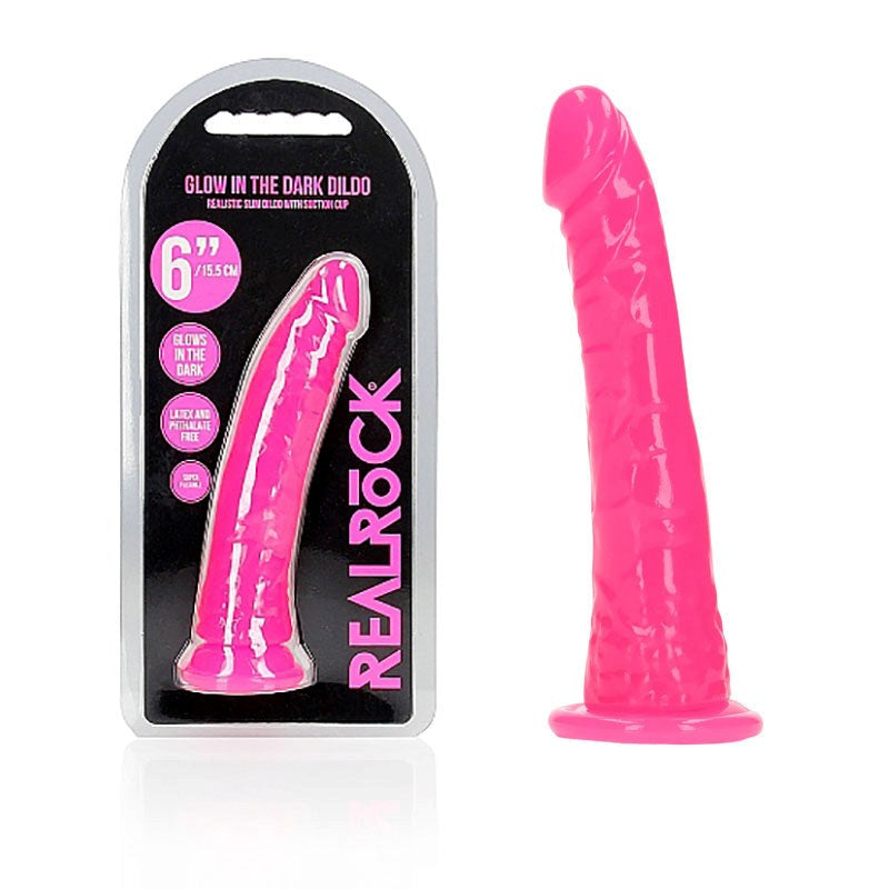 REALROCK 15.5 cm Slim Glow in the Dark Realistic Dildos