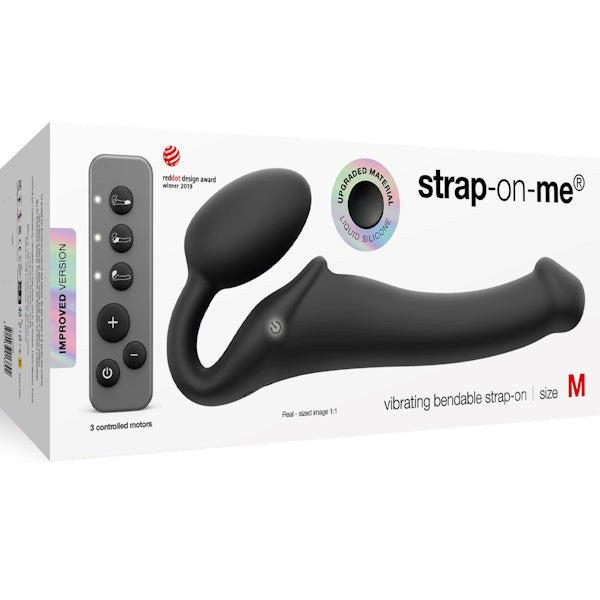 Strap-On-Me 3 Motors Vibrating Bendable Strap-On - Size M Strap On Sextoys