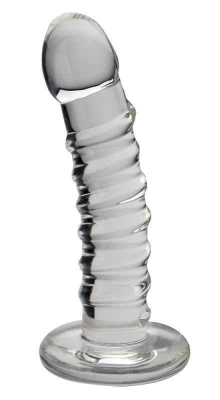 Spartacus Enterprises Blown Basic Spiral Curve Dildo - Elevate Your Intimate Moments Glass Sex Toys