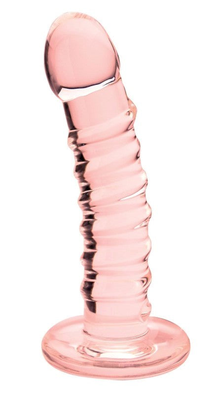 Spartacus Enterprises Blown Basic Spiral Curve Dildo - Elevate Your Intimate Moments Glass Sex Toys