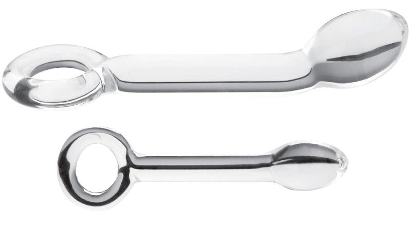 Sensual Bliss - Spartacus Blown Glass G-Spot Dildo with Loop Bullet Vibrators