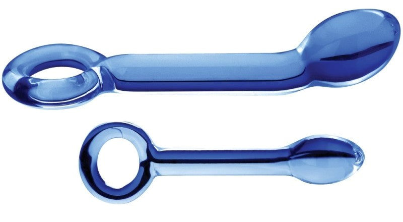 Sensual Bliss - Spartacus Blown Glass G-Spot Dildo with Loop Bullet Vibrators