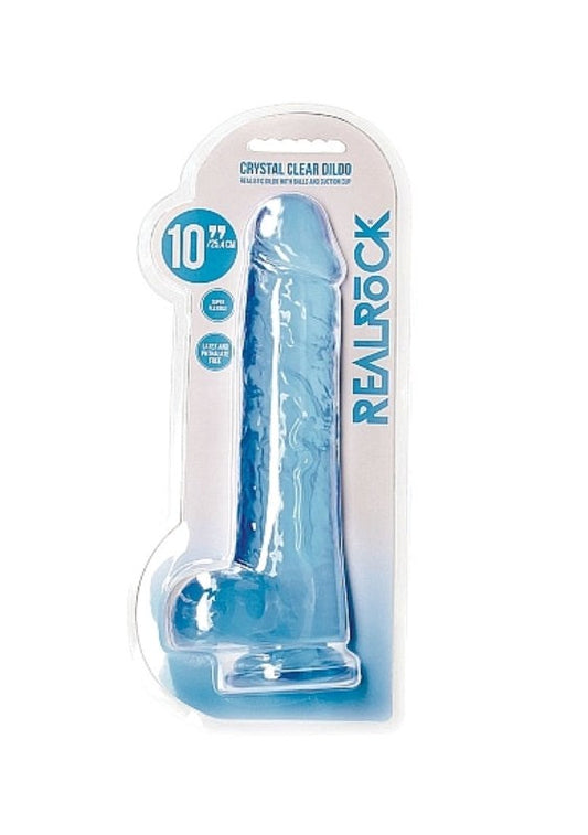 Realistic Dildo With Balls 10 - 25.4 cm - Anal Beads and Balls