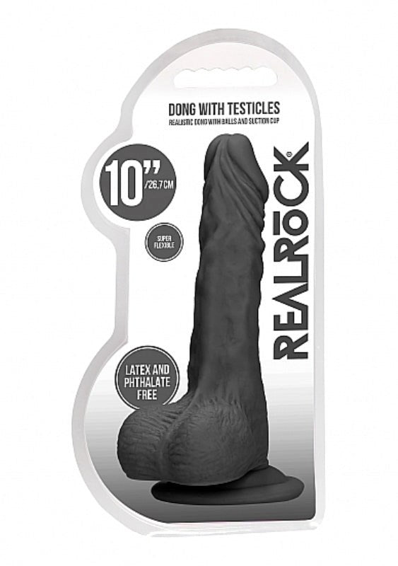 Realrock Skin Dong with Testicles 10 inch Realistic Dildos