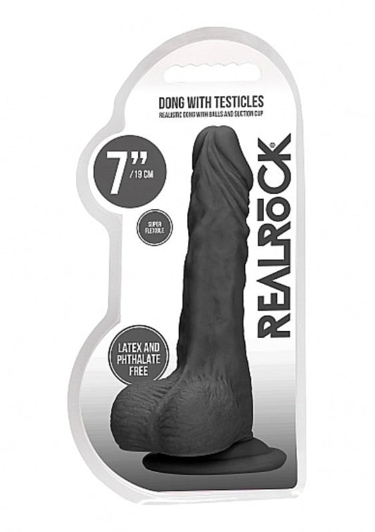 Realrock Skin Dong with Testicles 7 inch - Realistic Dildos