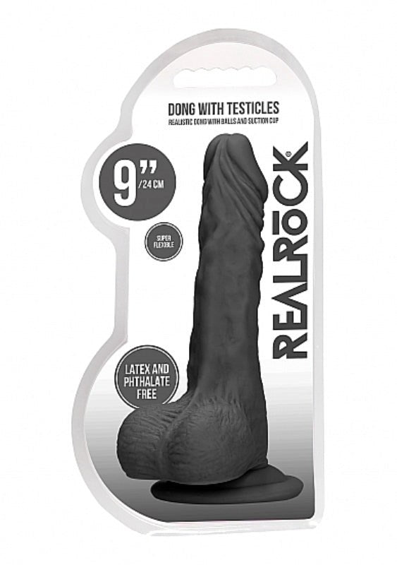Realrock Skin Dong with Testicles 9 inch Realistic Dildos