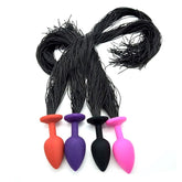 Horsetail Silicone Anal Plug Medium Clit Ticklers and Pulsators