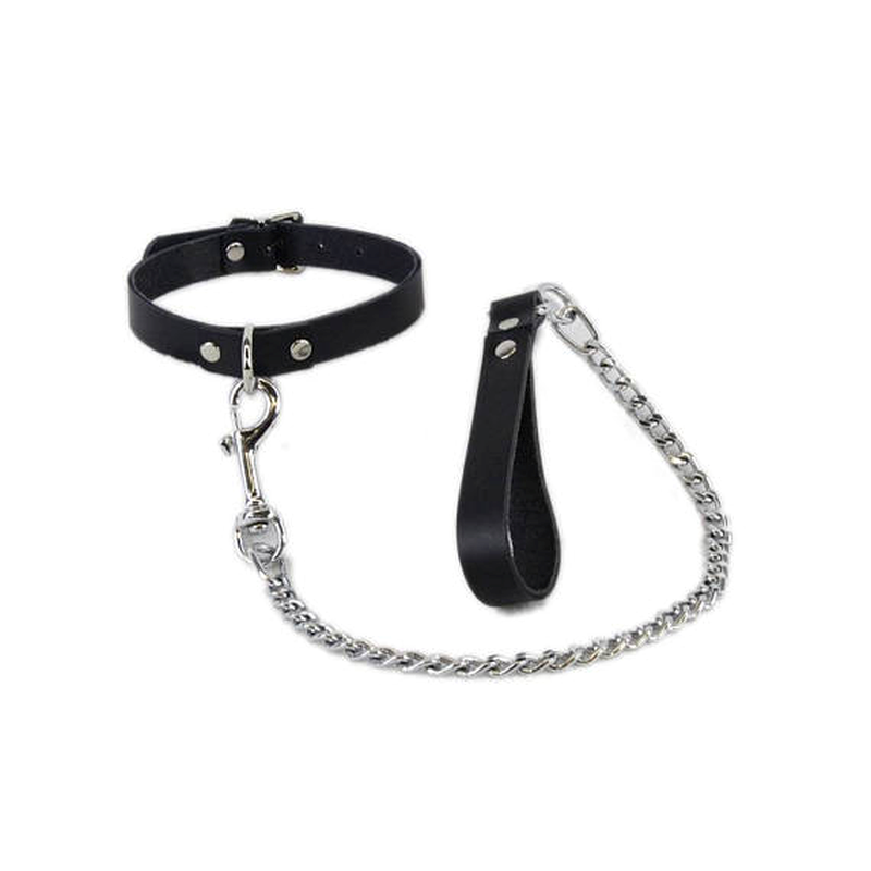 Slave Bondage Collar with Lead Collars and Leads