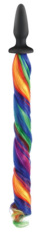 NS Novelties Magical Unicorn Tail Plug - Silky Silicone Tapered Design Collars and Leads