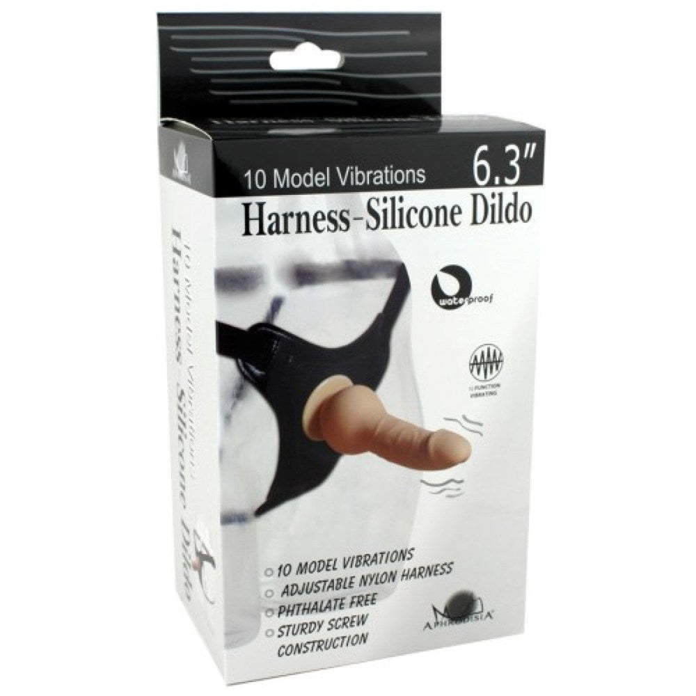 Aphrodisia Vibrating Harness & 6.3 Silicone Dildo Steel Sex Toys