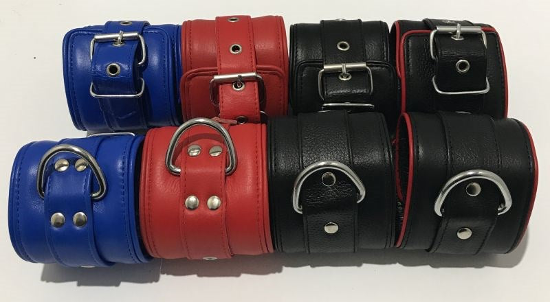 Luxurious BDSM Accessories - Handcrafted Bullish Leather Cuffs Jelly Vibrators
