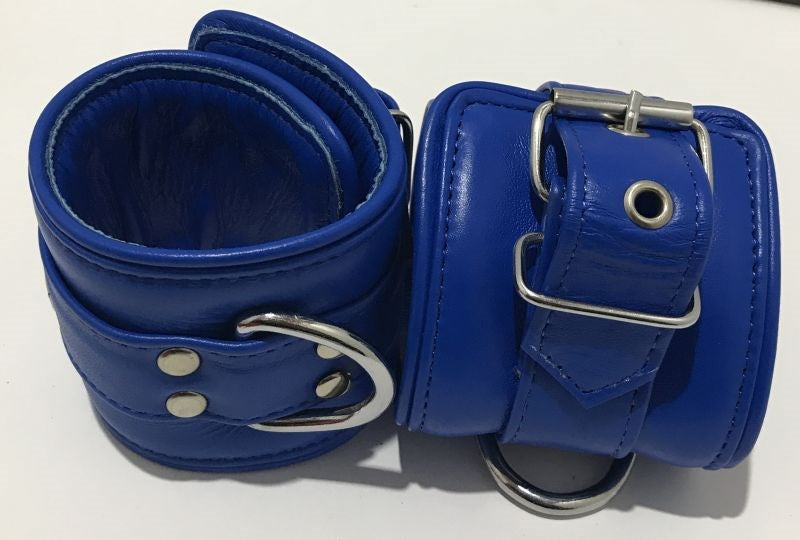 Luxurious BDSM Accessories - Handcrafted Bullish Leather Cuffs Jelly Vibrators