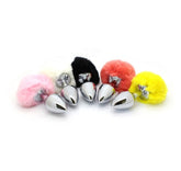 Bunny Faux Tail Silver Smooth Butt Plug Small Steel Sex Toys