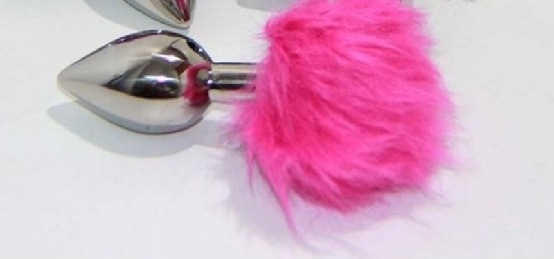 Stainless Steel Sensations - Crazy Rabbit Tail Butt Plug Remote Control Vibrators