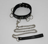 FairVilla Ladies Bondage Collar with O-Rings and Lead Collars and Leads
