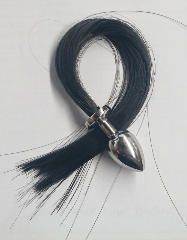 Faux Horse Tail Large Steel Butt Plug Steel Sex Toys