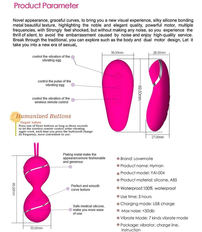 LoveMate Hyman Kegel Balls Strap On Sextoys