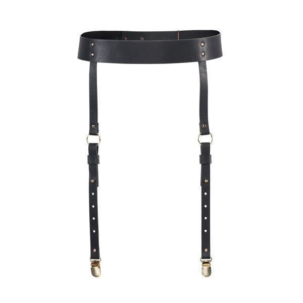 Bijoux Indiscrets Maze - Vegan Leather Adjustable Suspender Belt Butt Plugs
