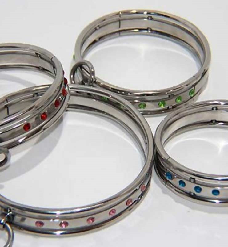Steel Jeweled Slave Collar XLarge Collars And Cuffs