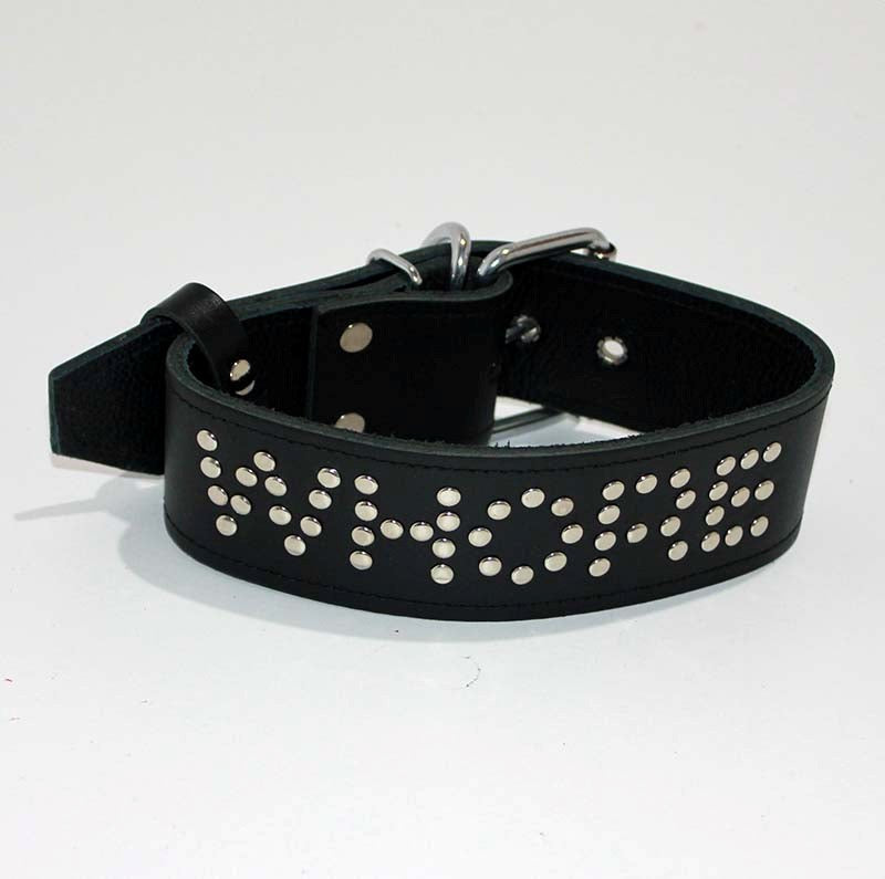 WHORE Leather Bondage Collar Collars and Leads