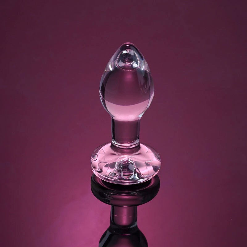 Luxurious Anal Delight - Adam & Eve's Pink Gem Glass Plug Butt Plugs
