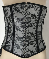 Black and Silver Floral Corset Bustiers and Corsets
