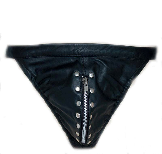 Hell's Couture - Leather Jockstrap with Front Zipper Jocks and G-Strings