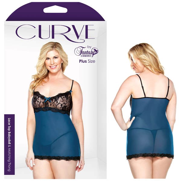 Curve Lace Top Babydoll & Thong Babydolls and Chemises