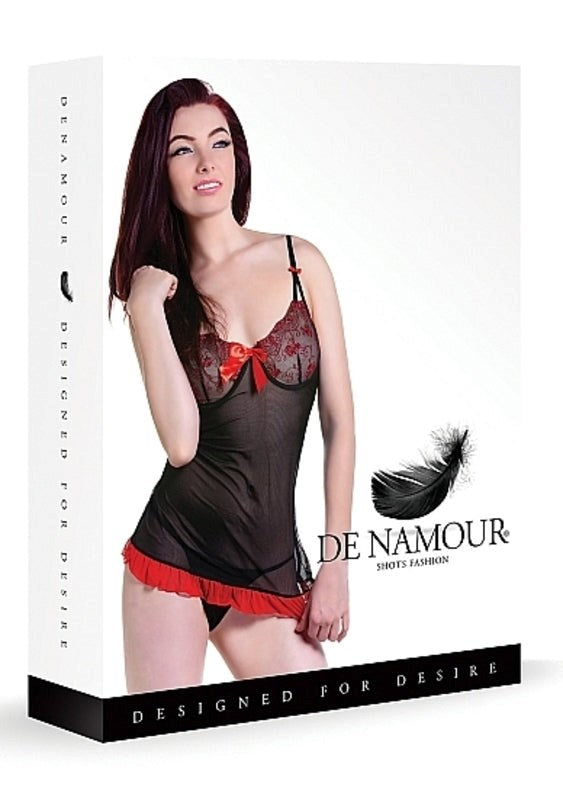 De Namour Black/Red Babydoll & G-String Babydolls and Chemises
