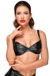 Decadence Powerwetlook Bra with Handmade Pleats Bras and Bra Sets