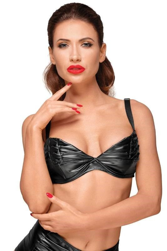 Decadence Powerwetlook Bra with Handmade Pleats Bras and Bra Sets