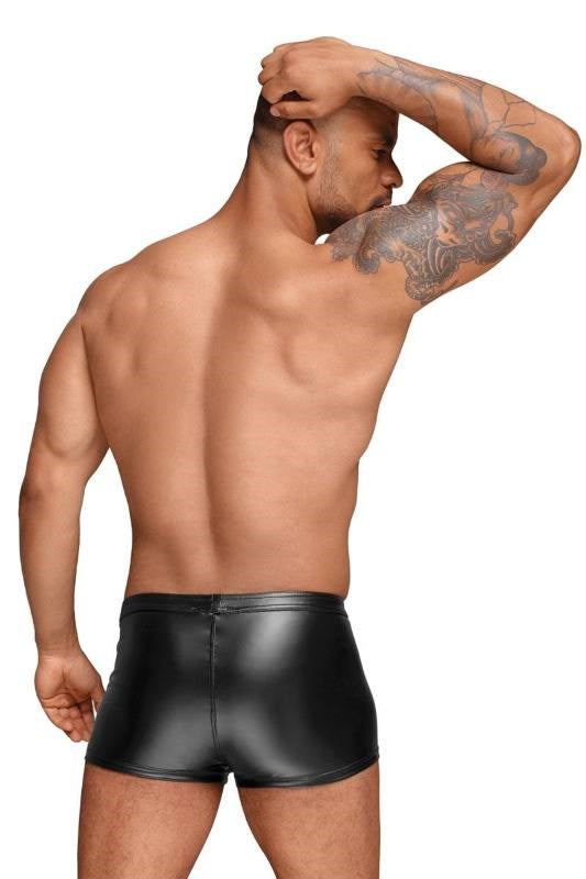Decadence Powerwetlook Men's Shorts with Decorative PVC Pleats Jocks and G-Strings