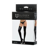 Glossy Lotis Wetlook Stockings - High Gloss, Ultimate Comfort Her Fetish