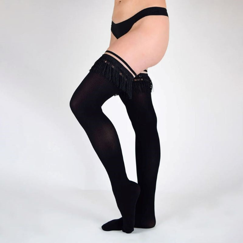 Kixies KEILA Fringe Sheer Thigh Highs Hosiery
