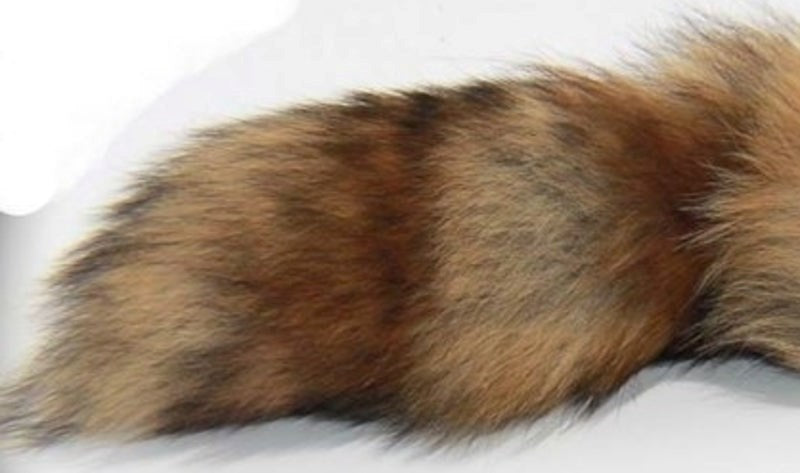 Long Brown and Blonde Fox Tail Silver Smooth Butt Plug Steel Sex Toys