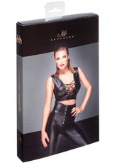 Powerwetlook Top with Lacing and Adjustable Straps Her Fetish