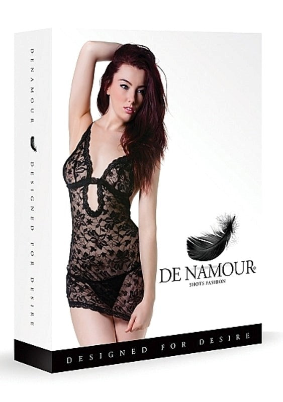 Shots Toys De Namour Black Babydoll & G-String Babydolls and Chemises