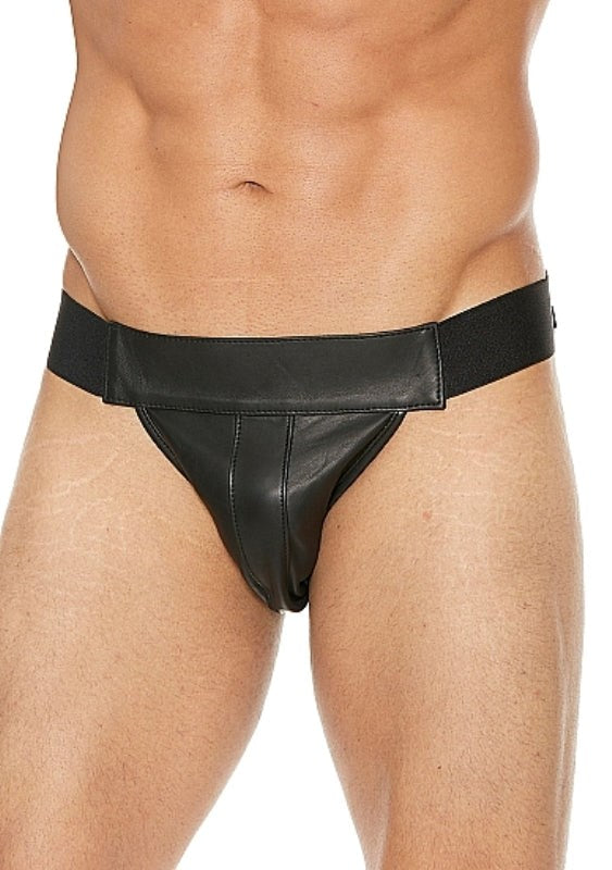 Uomo Plain Front Jock Black His Fetish