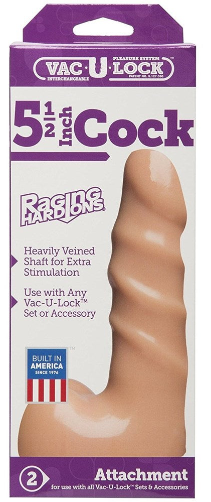 Vac-U-Lock Raging Hard-On Cock - Ribbed for Your Delight Realistic Dildos