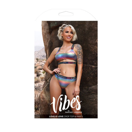 Vibes Love Is Love Crop Top & Panty - Bras and Bra Sets