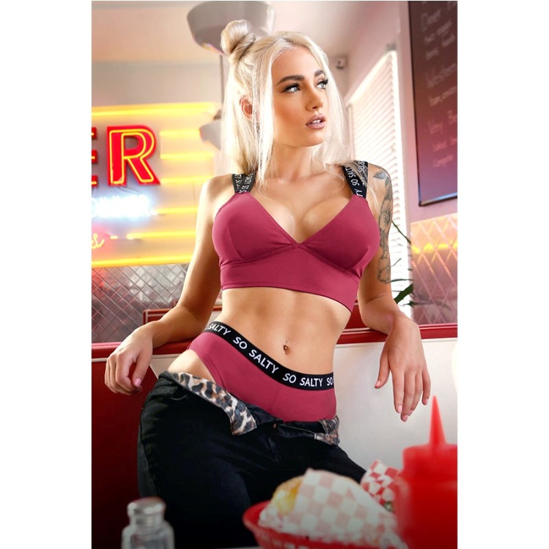 VIBES SO SALTY - Luxurious Longline Bra & Cheeky Panty Set Bras and Bra Sets