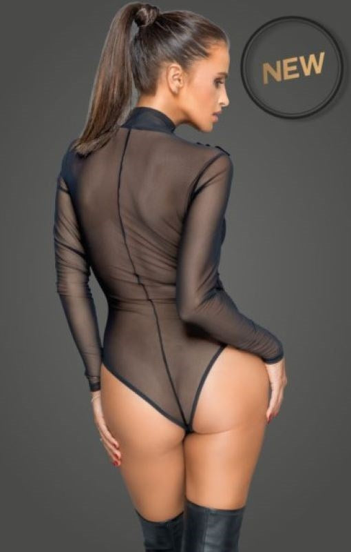 Noir Handmade's Elegant Embroidered Tulle Bodysuit Her Fetish